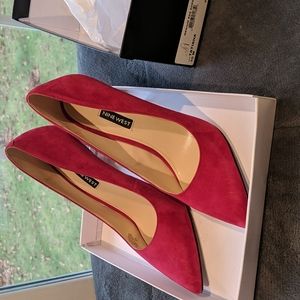 Nine West Tatiana Red Suede Heels